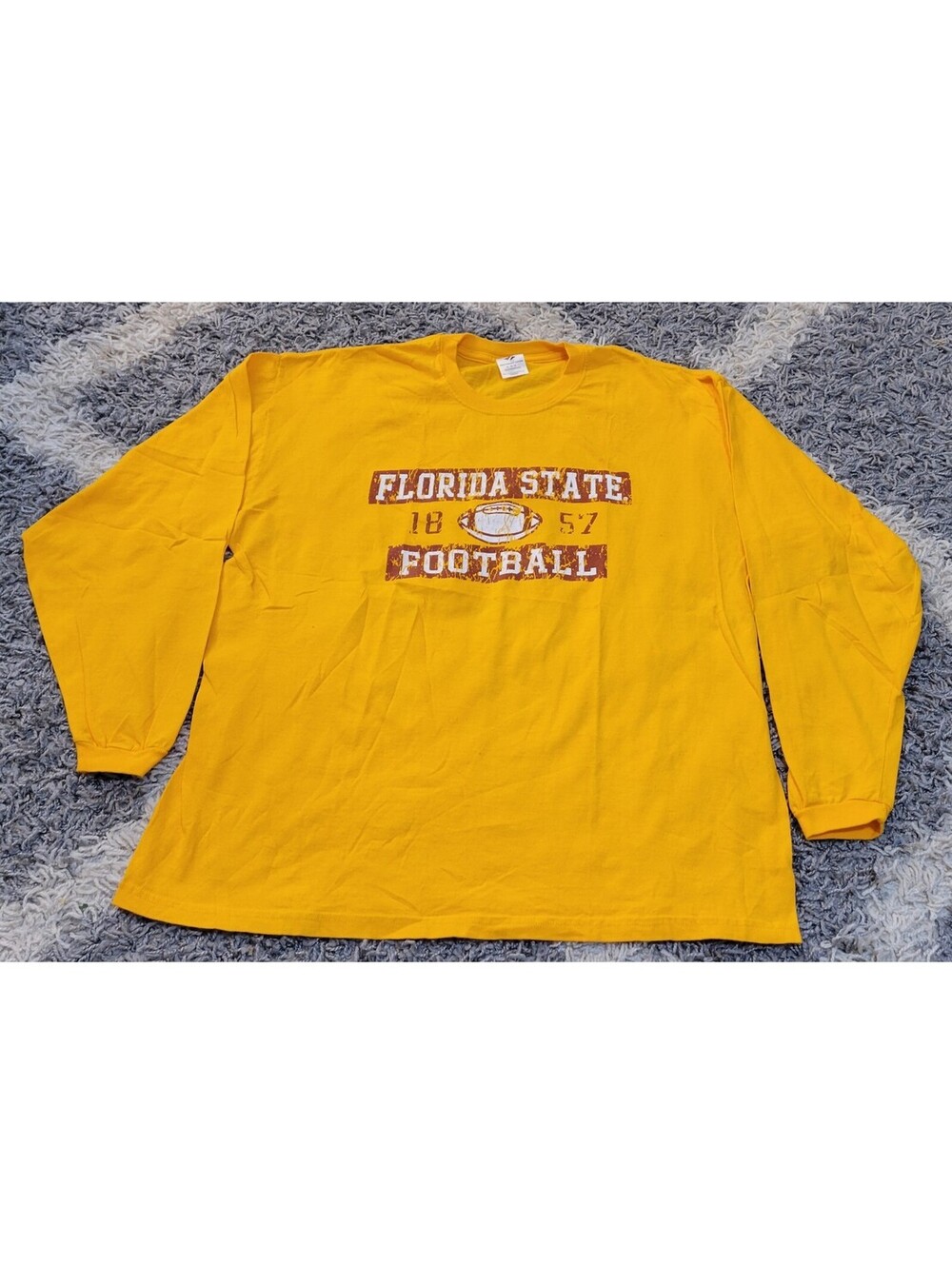 Florida State Football Distressed Graphic Champion Gold Long Sleeve Shirt XL